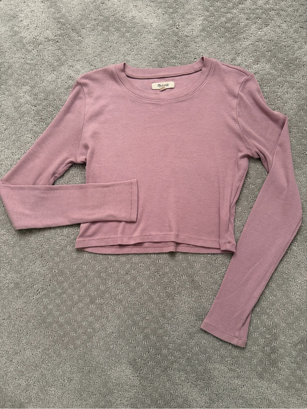 Madewell Cropped Long Sleeve Ribbed Top